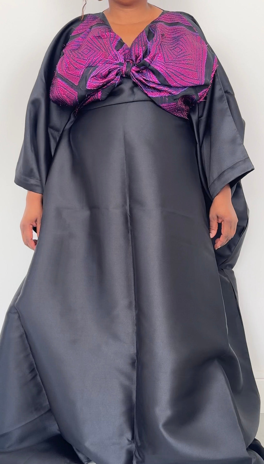 Black & Pink Handmade Bubu Dress