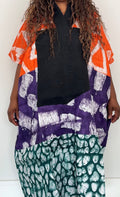 Long Length Multi-Print Ankara Handmade Bubu Dress with Aso Oke Details