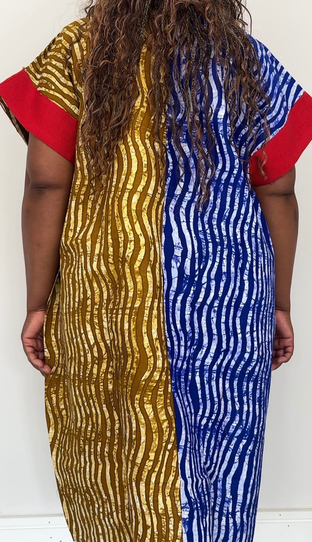 Multi-Print Ankara Handmade Bubu Dress with Aso Oke Details