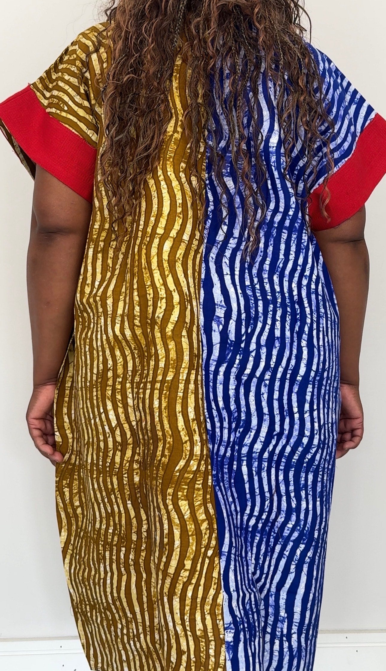 Multi-Print Ankara Handmade Bubu Dress with Aso Oke Details