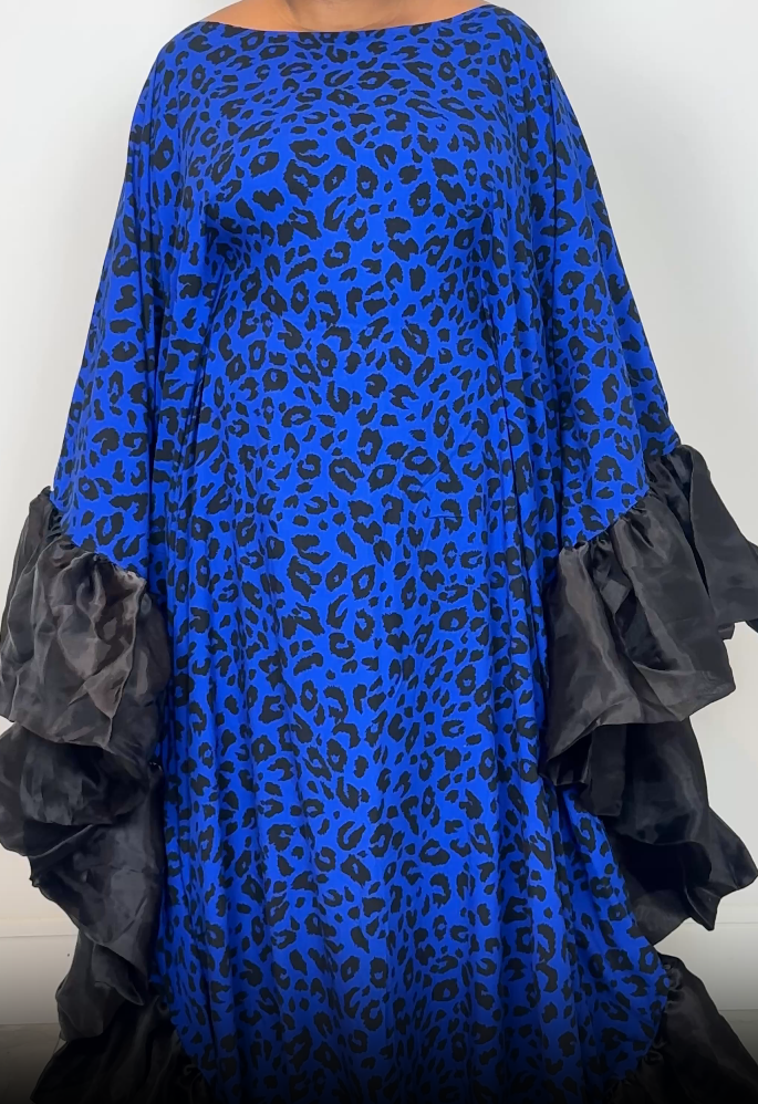 Blue Leopard Print Bubu