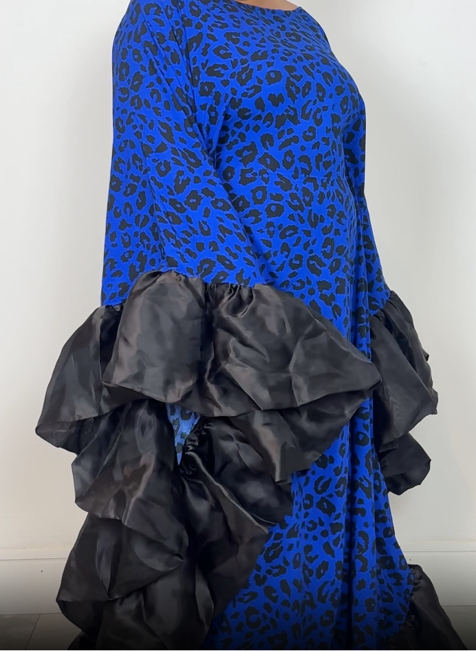 Blue Leopard Print Bubu