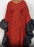 Red Leopard Print Bubu Dress