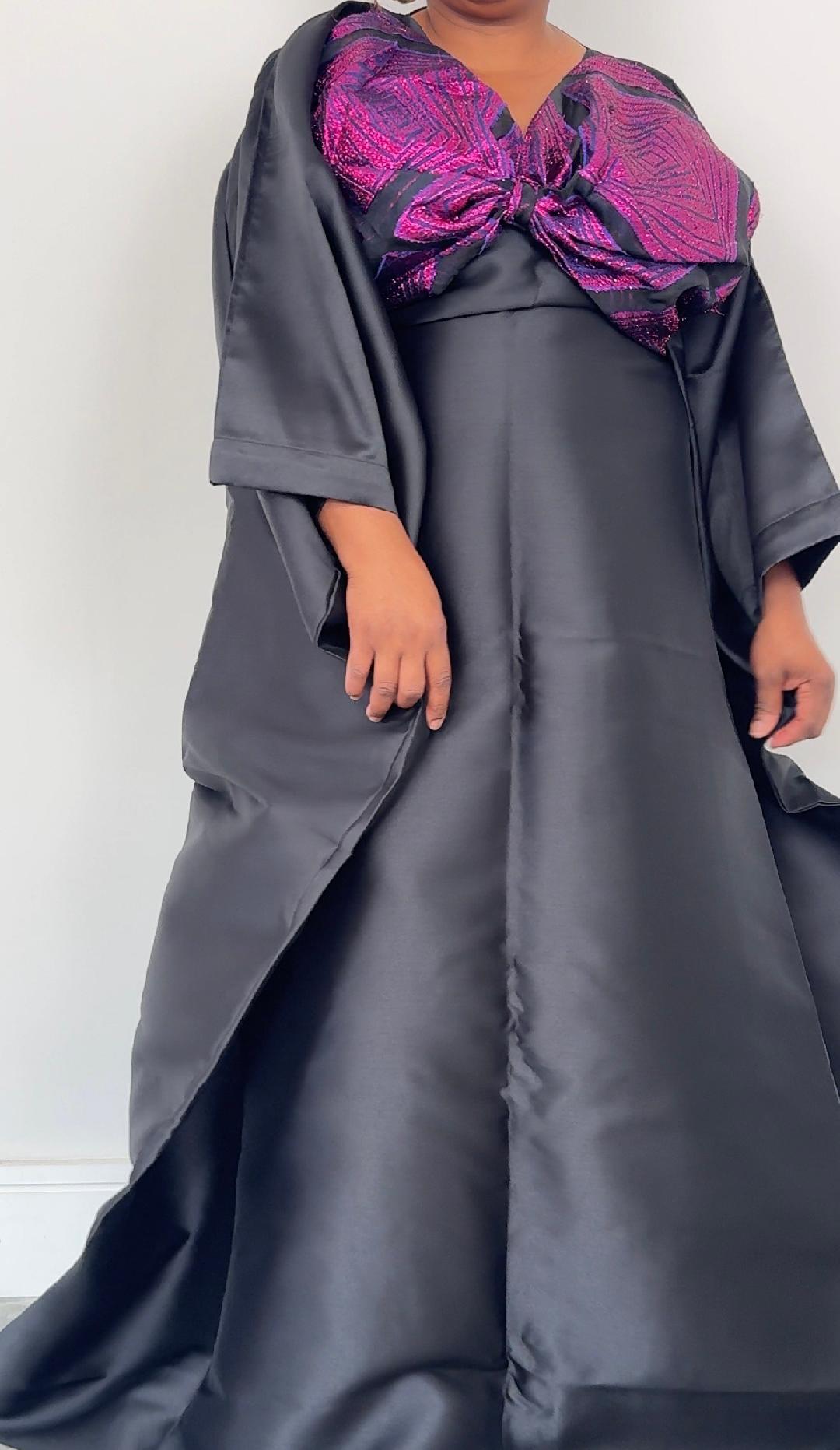 Black & Pink Handmade Bubu Dress